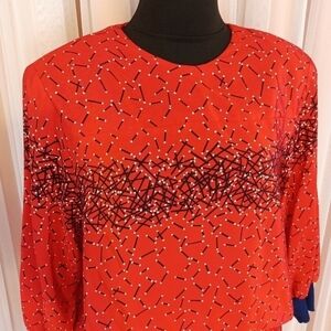 Vintage 70s Womens Jo Hanna York Grannycore Plus Size Abstract Skirt Set size 16